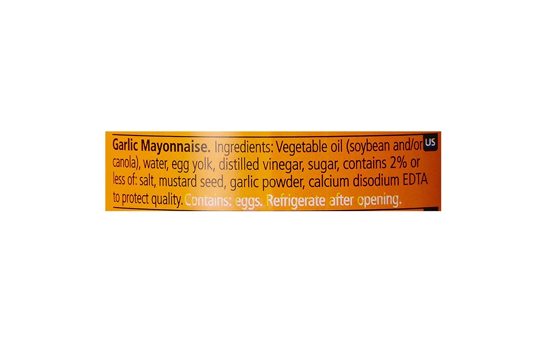 American Garden U.S. Mayonnaise Garlic    Plastic Jar  473 millilitre